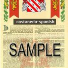 CASTANEDA - SPANISH - Coat of Arms - Family Crest - Armorial GIFT! 8.5x11