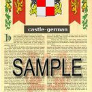 CASTLE - GERMAN - Coat of Arms - Family Crest - Armorial GIFT! 8.5x11