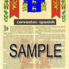 CERVANTES - SPANISH - Coat of Arms - Family Crest - Armorial GIFT! 8.5x11