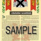 CHRISTIE - SCOTTISH - Coat of Arms - Family Crest - Armorial GIFT! 8.5x11