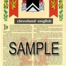 CLEVELAND - ENGLISH - Coat of Arms - Family Crest - Armorial GIFT! 8.5x11