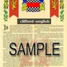 CLIFFORD - ENGLISH - Coat of Arms - Family Crest - Armorial GIFT! 8.5x11