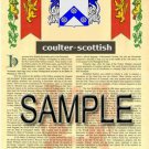 COULTER - SCOTTISH - Coat of Arms - Family Crest - Armorial GIFT! 8.5x11