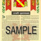 CRAFT - GERMAN - Coat of Arms - Family Crest - Armorial GIFT! 8.5x11