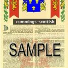 CUMMINGS - SCOTTISH - Coat of Arms - Family Crest - Armorial GIFT! 8.5x11