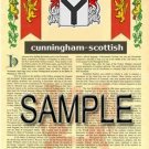 CUNNINGHAM - SCOTTISH - Coat of Arms - Family Crest - Armorial GIFT! 8.5x11