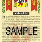 DALEY - IRISH - Coat of Arms - Family Crest - Armorial GIFT! 8.5x11