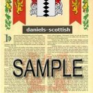 DANIELS - SCOTTISH - Coat of Arms - Family Crest - Armorial GIFT! 8.5x11