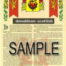 DONALDSON - SCOTTISH - Coat of Arms - Family Crest - Armorial GIFT! 8.5x11