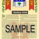 DOOLEY - IRISH - Coat of Arms - Family Crest - Armorial GIFT! 8.5x11