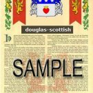DOUGLAS - SCOTTISH - Coat of Arms - Family Crest - Armorial GIFT! 8.5x11