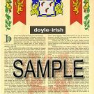 DOYLE - IRISH - Coat of Arms - Family Crest - Armorial GIFT! 8.5x11