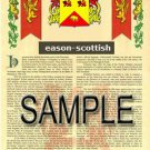 EASON - SCOTTISH - Coat of Arms - Family Crest - Armorial GIFT! 8.5x11
