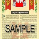 EGAN - GERMAN - Coat of Arms - Family Crest - Armorial GIFT! 8.5x11 EGAN - GERMAN - Coat of Arms - Family Crest - Armorial GIFT! 8.5x11