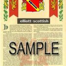 ELLIOTT - SCOTTISH - Coat of Arms - Family Crest - Armorial GIFT! 8.5x11