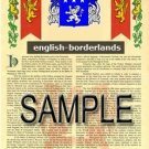 ENGLISH - BORDERLANDS - Coat of Arms - Family Crest - Armorial GIFT! 8.5x11