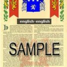 ENGLISH - ENGLISH - Coat of Arms - Family Crest - Armorial GIFT! 8.5x11