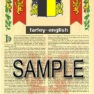 FARLEY - ENGLISH - Coat of Arms - Family Crest - Armorial GIFT! 8.5x11