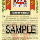 FARMER - ENGLISH - Coat of Arms - Family Crest - Armorial GIFT! 8.5x11