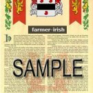 FARMER - IRISH - Coat of Arms - Family Crest - Armorial GIFT! 8.5x11