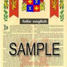FELIX - ENGLISH - Coat of Arms - Family Crest - Armorial GIFT! 8.5x11