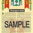 FLANAGAN - IRISH - Coat of Arms - Family Crest - Armorial GIFT! 8.5x11