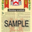 FLEMING - SCOTTISH - Coat of Arms - Family Crest - Armorial GIFT! 8.5x11