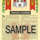 FORREST - SCOTTISH - Coat of Arms - Family Crest - Armorial GIFT! 8.5x11