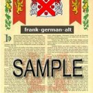 FRANK - GERMAN - ALT - Coat of Arms - Family Crest - Armorial GIFT! 8.5x11 FRANK - GERMAN - ALT - Coat of Arms - Family Crest - Armorial GIFT! 8.5x11