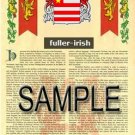 FULLER - IRISH - Coat of Arms - Family Crest - Armorial GIFT! 8.5x11