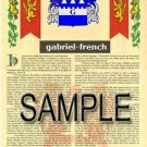 GABRIEL - FRENCH - Coat of Arms - Family Crest - Armorial GIFT! 8.5x11