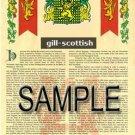 GILL - SCOTTISH - Coat of Arms - Family Crest - Armorial GIFT! 8.5x11