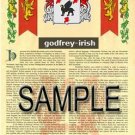 GODFREY - IRISH - Coat of Arms - Family Crest - Armorial GIFT! 8.5x11