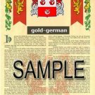 GOLD - GERMAN - Coat of Arms - Family Crest - Armorial GIFT! 8.5x11