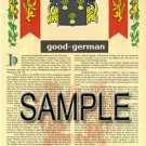 GOOD - GERMAN - Coat of Arms - Family Crest - Armorial GIFT! 8.5x11