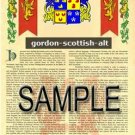 GORDON - SCOTTISH - ALT - Coat of Arms - Family Crest - Armorial GIFT! 8.5x11