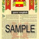 GORE - ENGLISH - Coat of Arms - Family Crest - Armorial GIFT! 8.5x11 GORE - ENGLISH - Coat of Arms - Family Crest - Armorial GIFT! 8.5x11