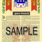 GORE - FRENCH - Coat of Arms - Family Crest - Armorial GIFT! 8.5x11