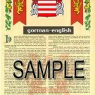 GORMAN - ENGLISH - Coat of Arms - Family Crest - Armorial GIFT! 8.5x11