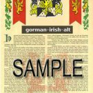 GORMAN - IRISH - ALT - Coat of Arms - Family Crest - Armorial GIFT! 8.5x11