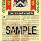 GREENWOOD - ENGLISH - Coat of Arms - Family Crest - Armorial GIFT! 8.5x11 GREENWOOD - ENGLISH - Coat of Arms - Family Crest - Armorial GIFT! 8.5x11