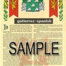 GUTIERREZ - SPANISH - Coat of Arms - Family Crest - Armorial GIFT! 8.5x11