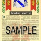 HARDING - SCOTTISH - Coat of Arms - Family Crest - Armorial GIFT! 8.5x11