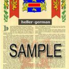 HELLER - GERMAN - Coat of Arms - Family Crest - Armorial GIFT! 8.5x11