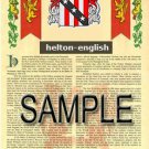 HELTON - ENGLISH - Coat of Arms - Family Crest - Armorial GIFT! 8.5x11