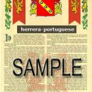 HERRERA - PORTUGUESE - Coat of Arms - Family Crest - Armorial GIFT! 8.5x11
