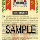 HILL - ENGLISH - Coat of Arms - Family Crest - Armorial GIFT! 8.5x11 HILL - ENGLISH - Coat of Arms - Family Crest - Armorial GIFT! 8.5x11