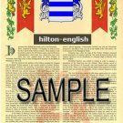 HILTON - ENGLISH - Coat of Arms - Family Crest - Armorial GIFT! 8.5x11