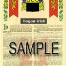 HOGAN - IRISH - Coat of Arms - Family Crest - Armorial GIFT! 8.5x11