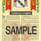 HUBBARD - ENGLISH - Coat of Arms - Family Crest - Armorial GIFT! 8.5x11